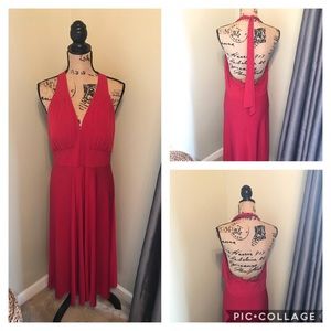 Red Calvin Klein Halter dress